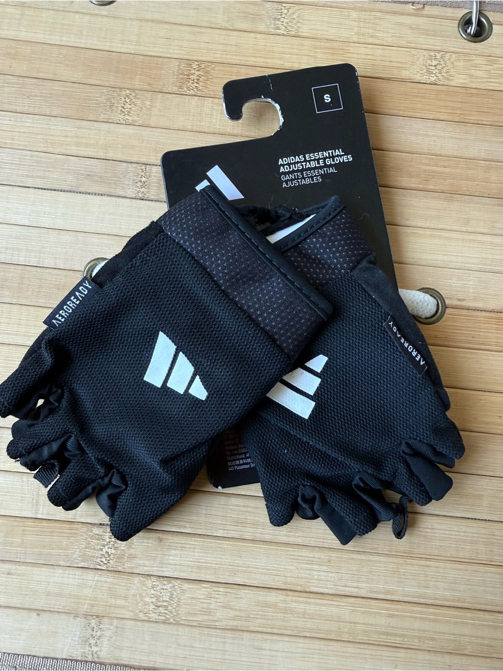 Adidas Gloves Black Essential Adjustable Training Gloves S